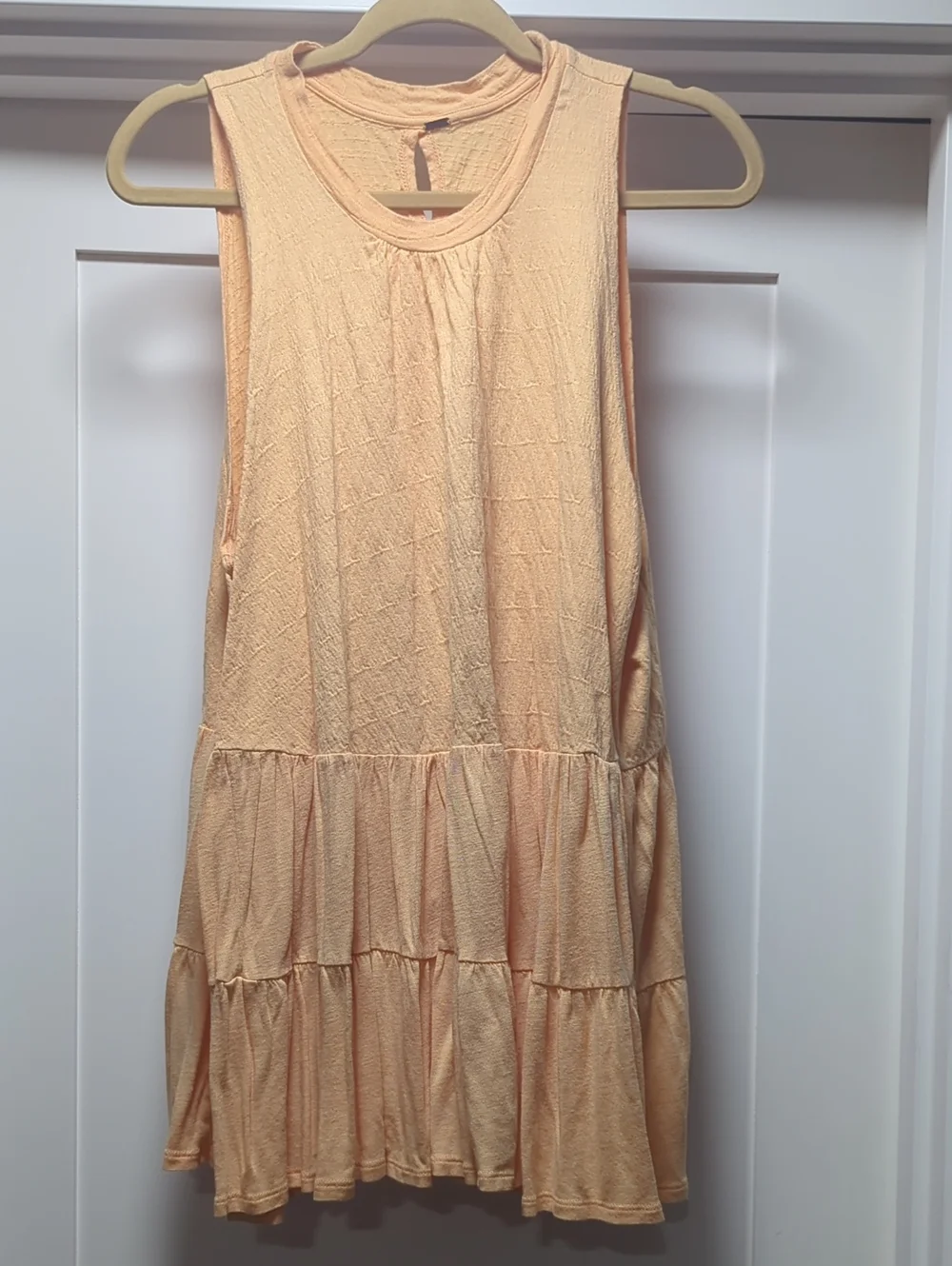 Free People Peach Tiered Mini Dress